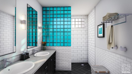 Glass Block Shower Wall