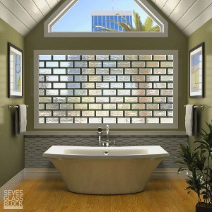 Block Glass over Bathtub